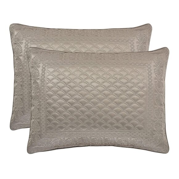 NWT J. Queen New York Lyndon Quilted Single Pillow Sham Taupe Brown King - Picture 1 of 7